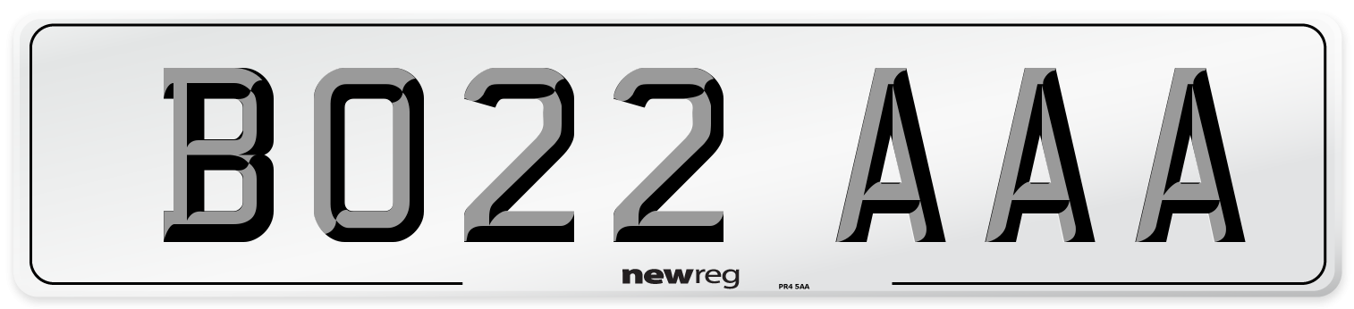 BO22 AAA Number Plate from New Reg